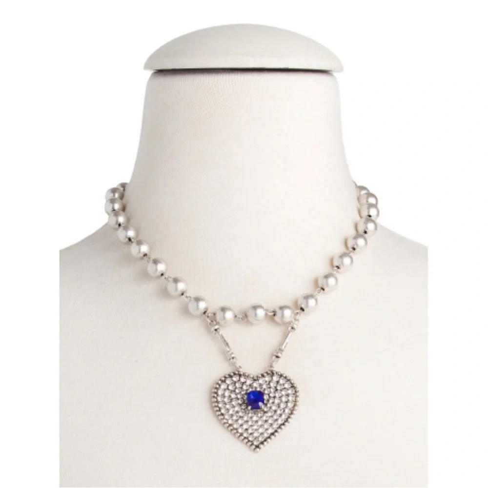 DANNIJO Mercer Crystal Heart Necklace NWT